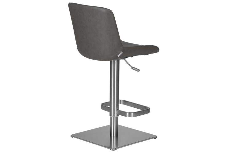 Стул барный DOBRIN ALDO, серый PU YP4, основание из нержавеющей стали-3