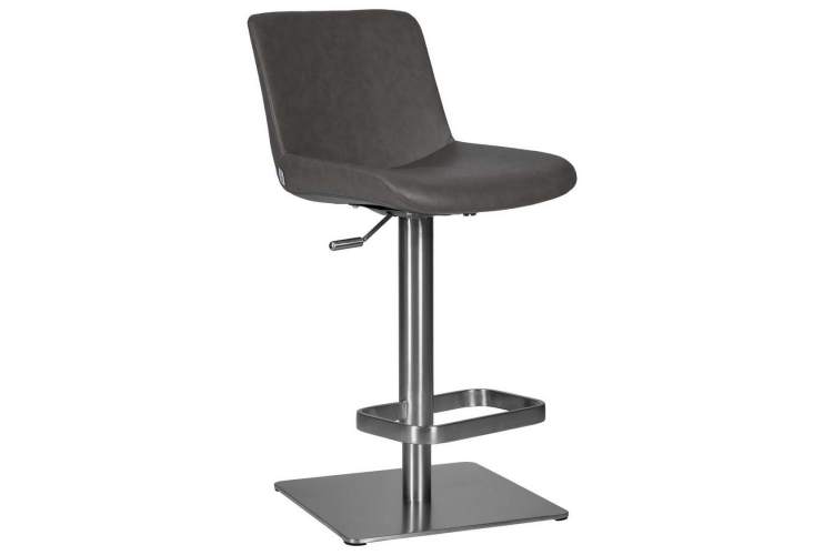 Стул барный DOBRIN ALDO, серый PU YP4, основание из нержавеющей стали-6