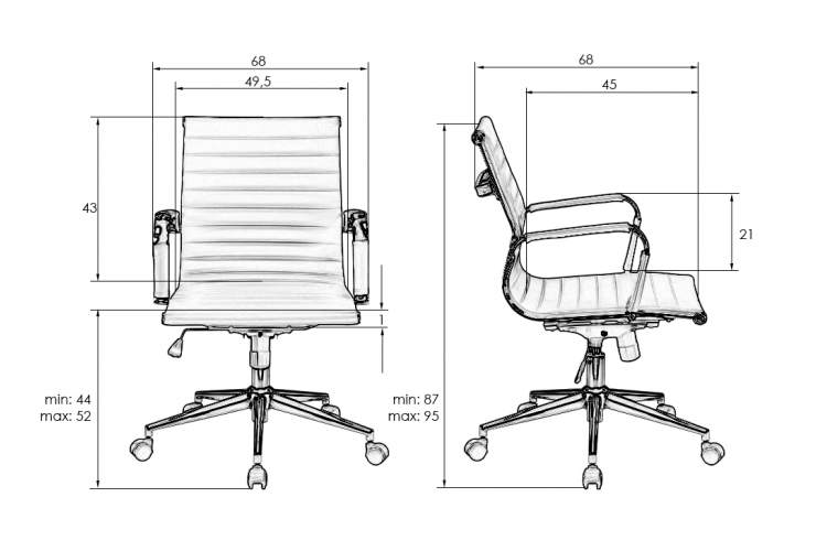 Набор 2 шт Офисное кресло для руководителей DOBRIN CLAYTON, чёрный-10