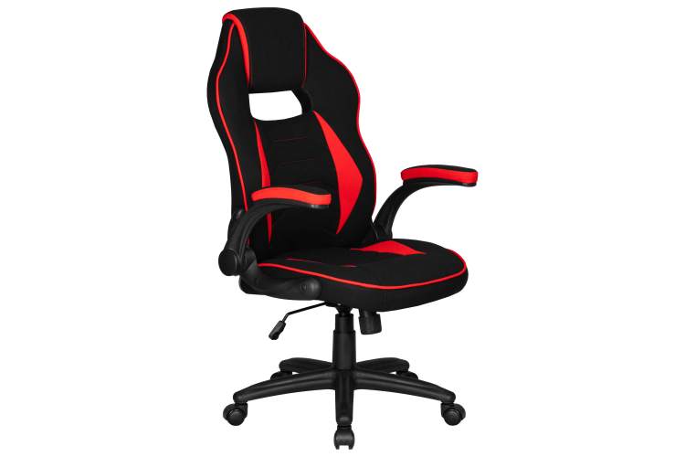 Кресло игровое DOBRIN RICK, черно-красная ткань-1