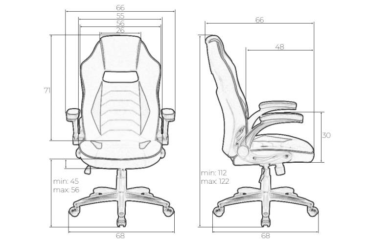 Кресло игровое DOBRIN RICK, черно-красная ткань-9