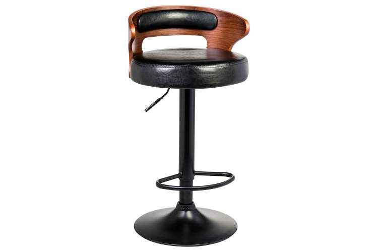 Набор 2 шт Стул барный DOBRIN FRED BLACK, коричневое дерево, чёрный-1