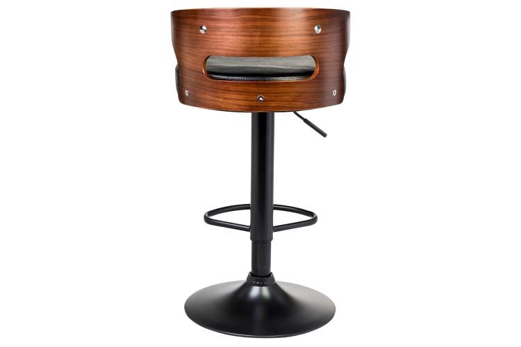 Набор 2 шт Стул барный DOBRIN FRED BLACK, коричневое дерево, чёрный-3