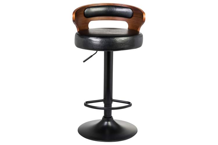 Набор 2 шт Стул барный DOBRIN FRED BLACK, коричневое дерево, чёрный-4