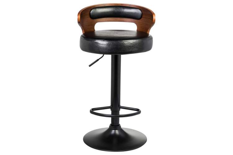 Стул барный DOBRIN FRED BLACK, коричневое дерево, чёрный-3