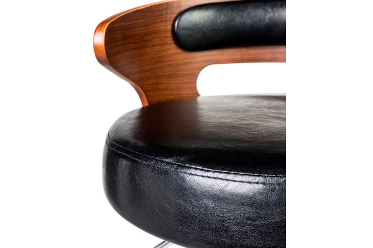 Набор 2 шт Стул барный DOBRIN FRED BLACK, коричневое дерево, чёрный-5