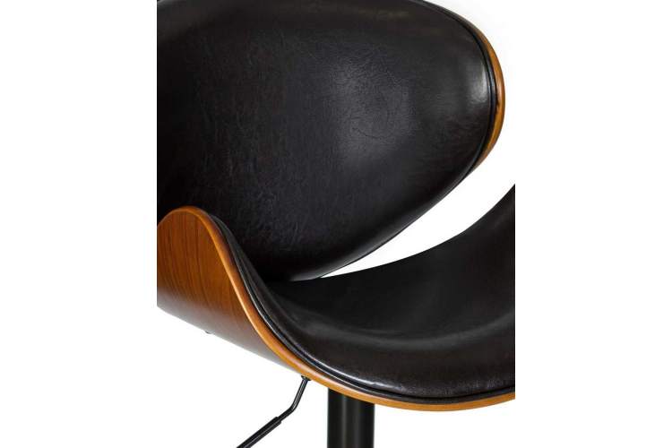 Стул барный DOBRIN JACK BLACK, цвет черный глянец PU ABD 002-2