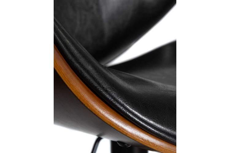 Стул барный DOBRIN JACK BLACK, цвет черный глянец PU ABD 002-8