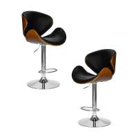 Набор 2 шт Стул барный DOBRIN JACK, цвет черный глянец PU ABD 002