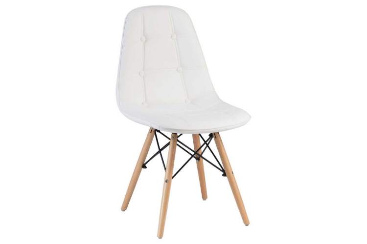 Стул обеденный DOBRIN BENNET, ножки светлый бук, белый