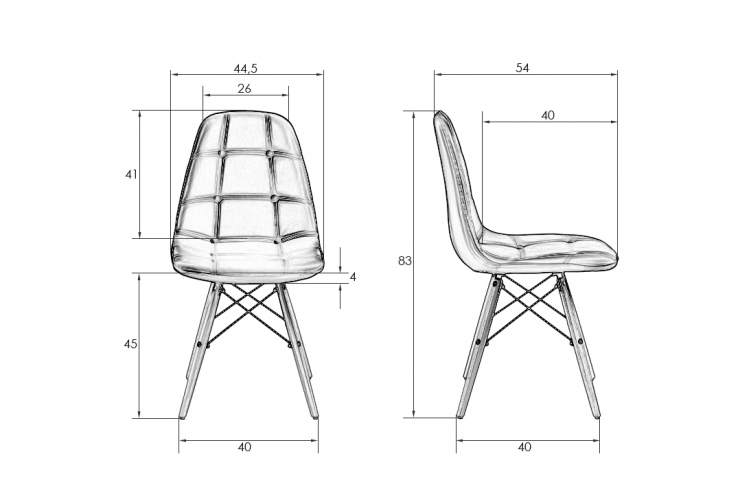 Набор 4 шт Стул обеденный DOBRIN BENNET, ножки светлый бук, пудрово-сиреневый велюр (HLR-27)-10
