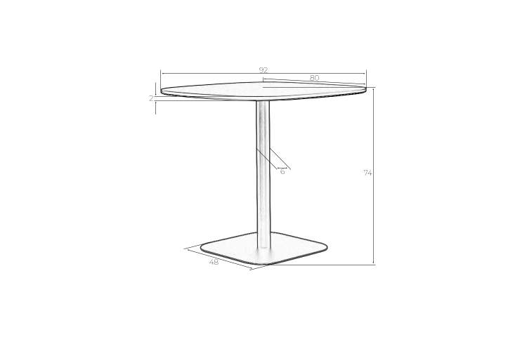 Стол обеденный DOBRIN OTIS, белая столешница, черное основание-6