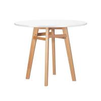 Стол обеденный ALBERT'90, белая столешница, основание светлый бук