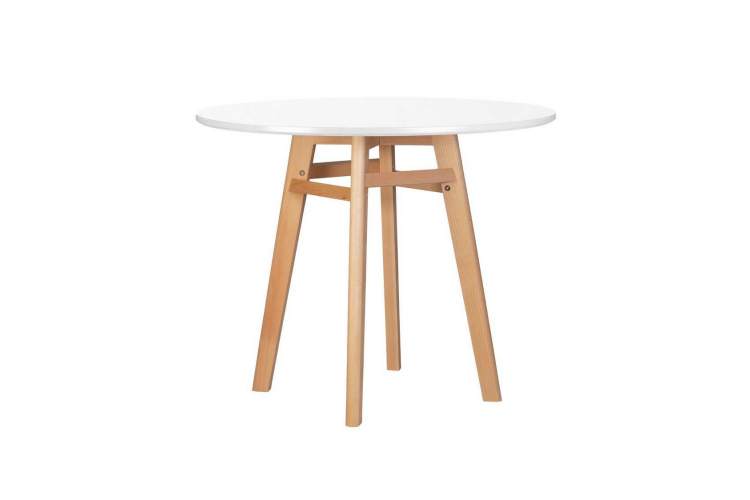 Стол обеденный DOBRIN ALBERT'90, белая столешница, основание светлый бук