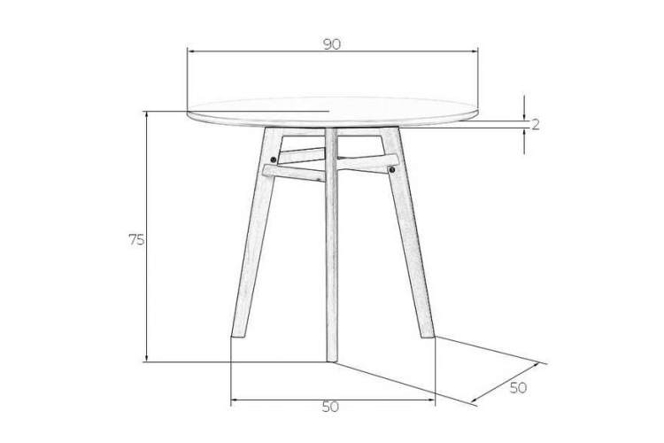 Стол обеденный DOBRIN ALBERT'90, белая столешница, основание светлый бук-5