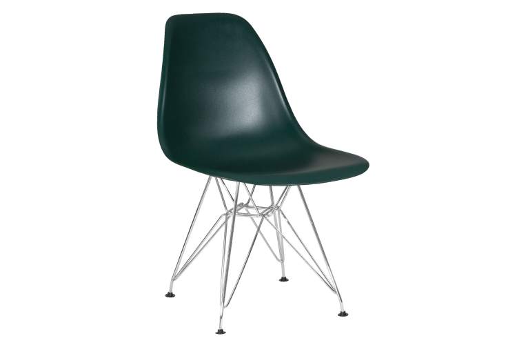 Набор 4 шт Стул обеденный DOBRIN DSR, ножки хром, цвет тёмно-зеленый (G-13)-1