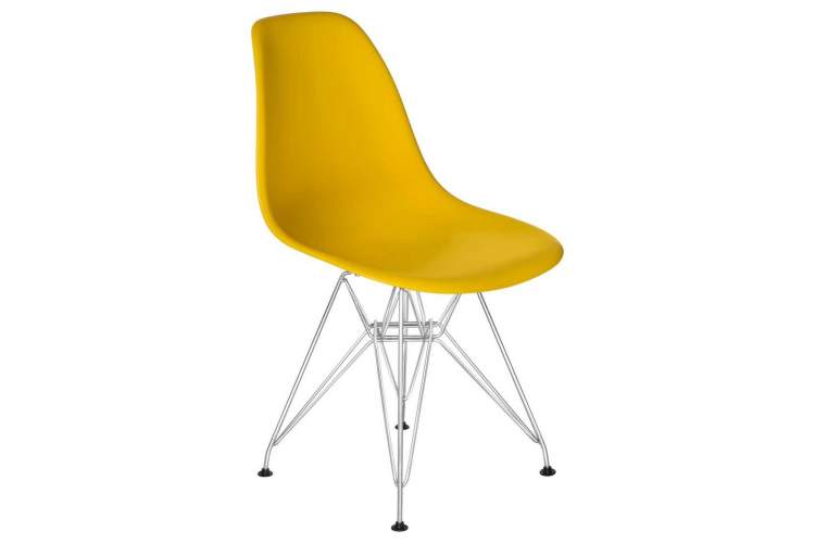 Стул обеденный DOBRIN DSR, ножки хром, цвет желтый (Y-01)-1