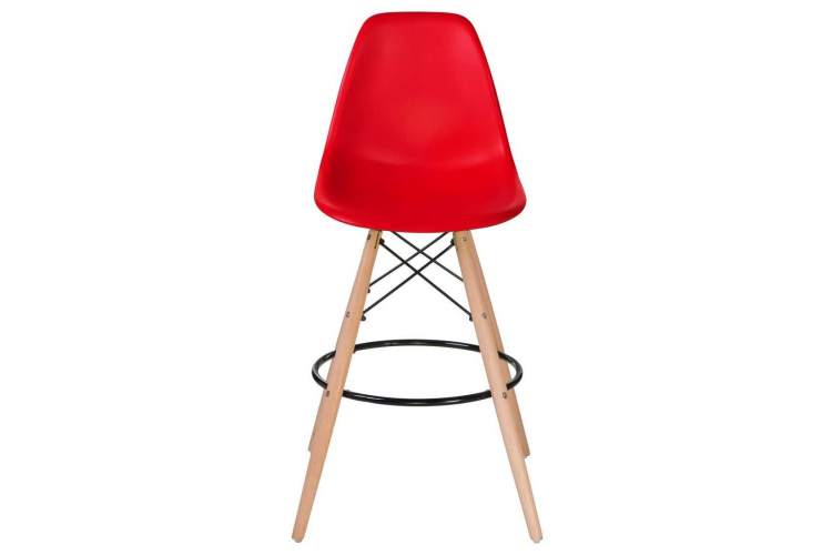 Стул барный DOBRIN DSW BAR, ножки светлый бук, цвет сиденья красный (R-02)-5