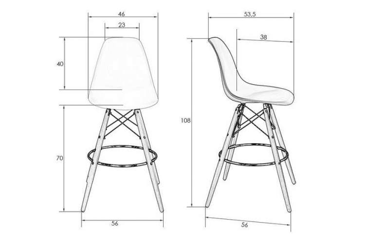 Стул барный DOBRIN DSW BAR, ножки светлый бук, цвет сиденья красный (R-02)-6