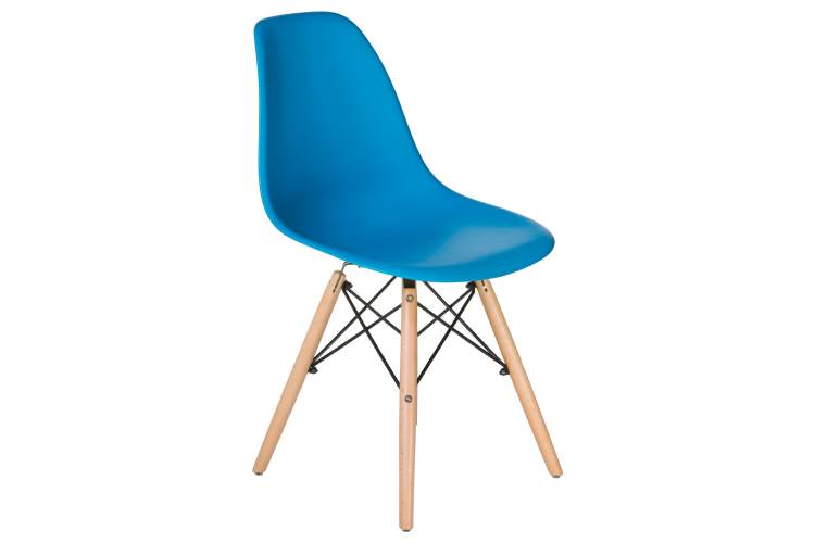 Набор 4 шт Стул обеденный DOBRIN DSW, ножки светлый бук, цвет голубой (BE-02)-2