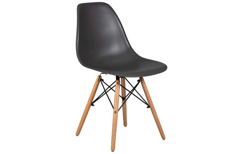 Стул обеденный DOBRIN DSW, ножки светлый бук, цвет тёмно-серый (GR-04)