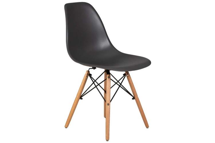 Стул обеденный DOBRIN DSW, ножки светлый бук, цвет тёмно-серый (GR-04)-1