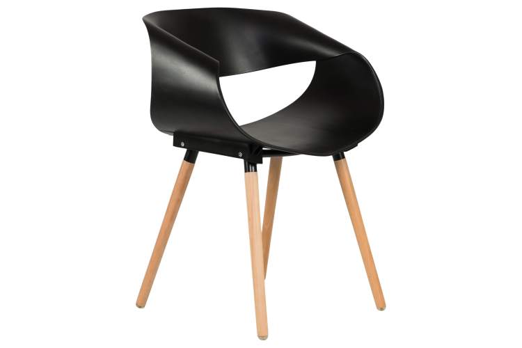 Набор 4 шт Стул обеденный DOBRIN ALIEN, ножки светлый бук, цвет чёрный (B-03)-2