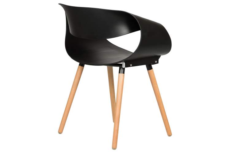 Набор 4 шт Стул обеденный DOBRIN ALIEN, ножки светлый бук, цвет чёрный (B-03)-4