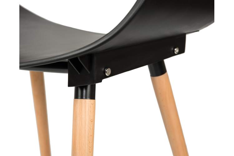 Набор 4 шт Стул обеденный DOBRIN ALIEN, ножки светлый бук, цвет чёрный (B-03)-11