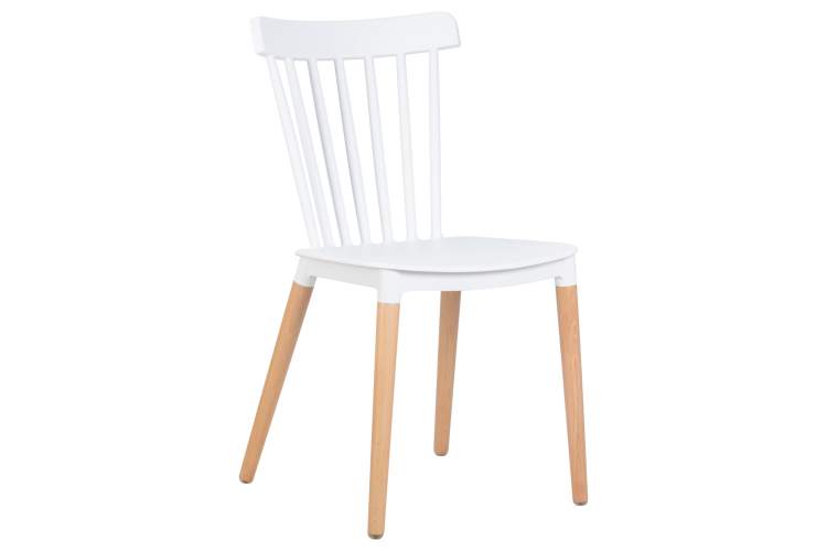 Набор 4 шт Стул обеденный DOBRIN THEO, ножки светлый бук, цвет белый (W-02)-1