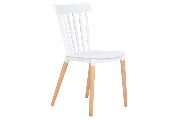 Набор 4 шт Стул обеденный DOBRIN THEO, ножки светлый бук, цвет белый (W-02)-2