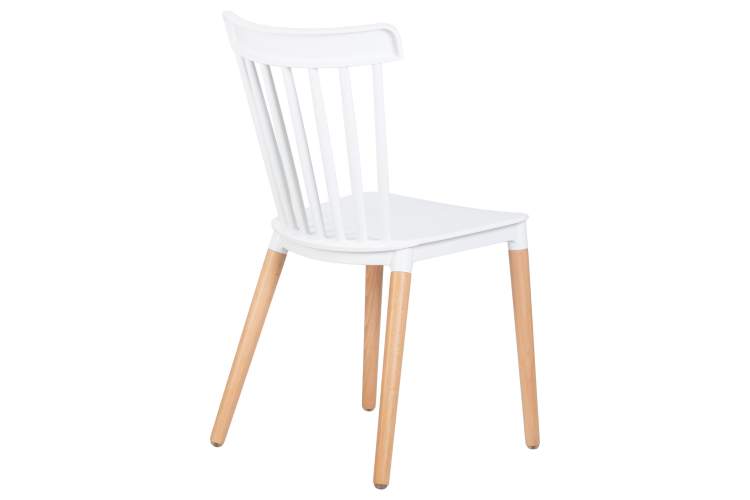 Набор 4 шт Стул обеденный DOBRIN THEO, ножки светлый бук, цвет белый (W-02)-4