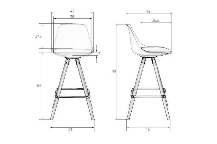 Стул полубарный DOBRIN RONNI, ножки светлый бук, белый (ZL-W-02)-9