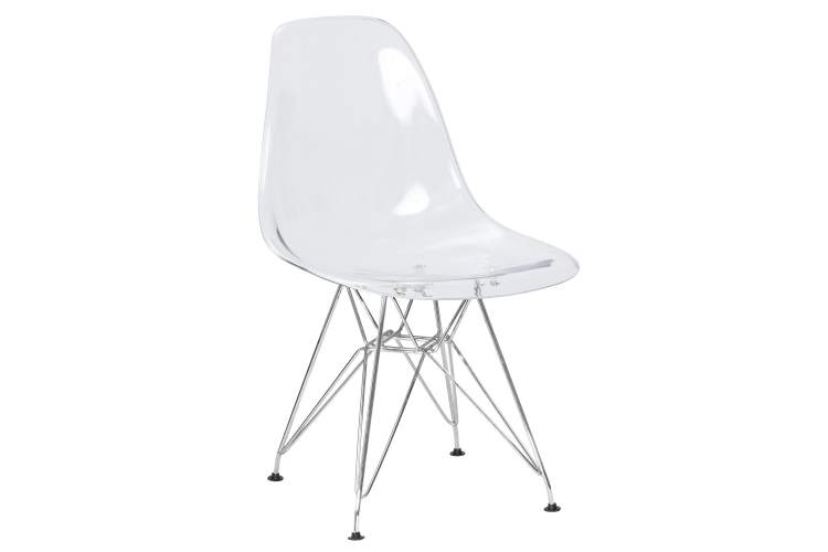 Набор 4 шт Стул обеденный DOBRIN DSR CASPER, ножки хром, цвет прозрачный-1