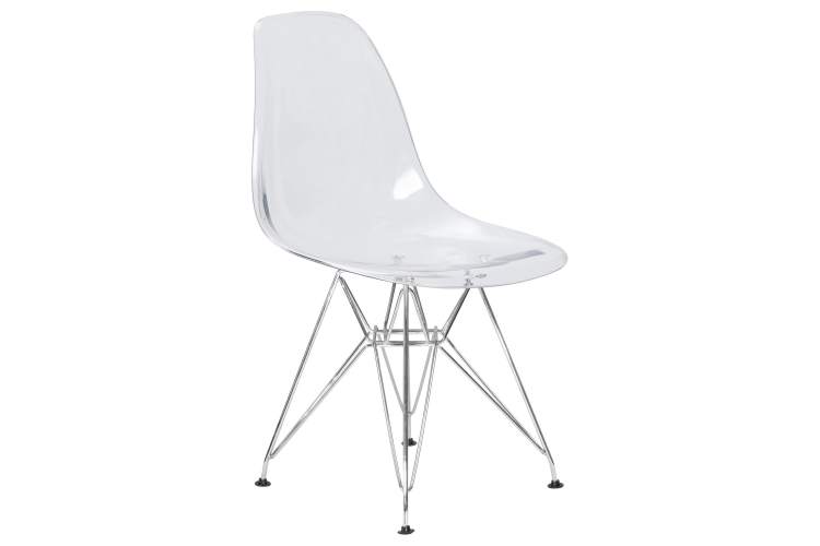 Набор 4 шт Стул обеденный DOBRIN DSR CASPER, ножки хром, цвет прозрачный-2