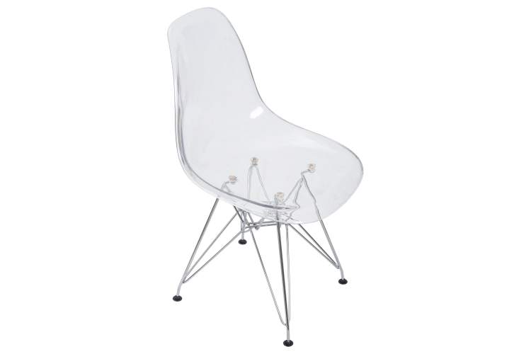 Набор 4 шт Стул обеденный DOBRIN DSR CASPER, ножки хром, цвет прозрачный-7