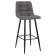 Набор 2 шт Стул барный DOBRIN NICOLE, черные матовые ножки, серая антрацитовая винтажная экокожа (RU-08)