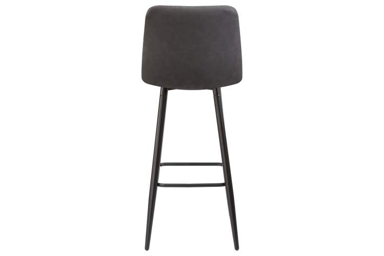 Набор 2 шт Стул барный DOBRIN NICOLE, черные матовые ножки, серая антрацитовая винтажная экокожа (RU-08)-5