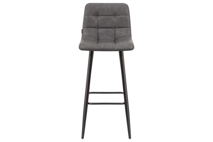 Набор 2 шт Стул барный DOBRIN NICOLE, черные матовые ножки, серая антрацитовая винтажная экокожа (RU-08)-6
