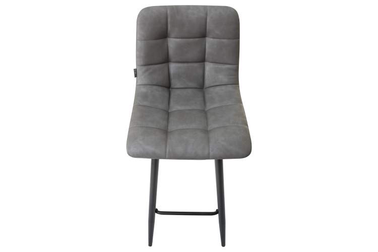 Набор 2 шт Стул барный DOBRIN NICOLE, черные матовые ножки, серая антрацитовая винтажная экокожа (RU-08)-7