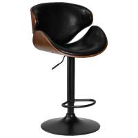 Стул барный KARTER BLACK, коричневый орех дерево (BWW), черный PU Стул барный KARTER BLACK, коричневый орех дерево (BWW), черный PU