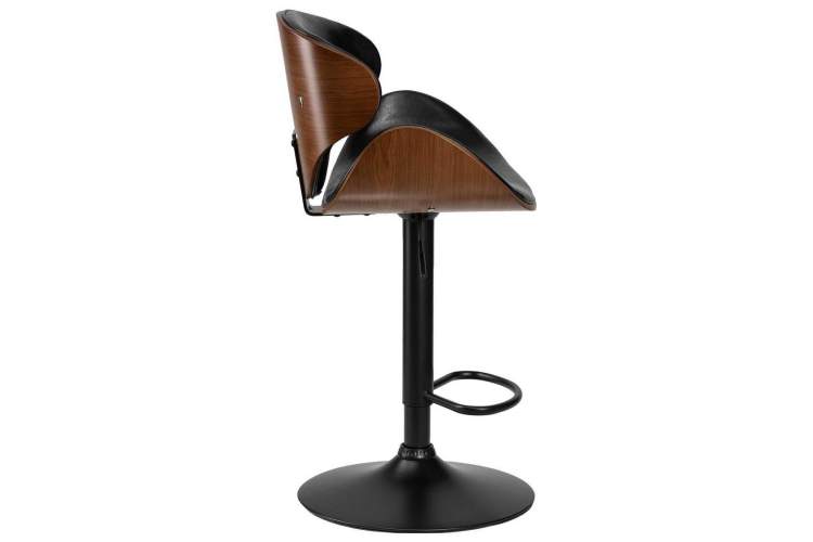Стул барный DOBRIN KARTER BLACK, коричневый орех дерево (BWW), черный PU-2