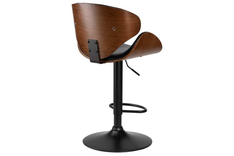 Стул барный DOBRIN KARTER BLACK, коричневый орех дерево (BWW), черный PU-3