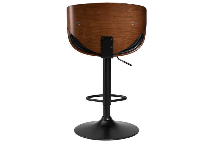 Стул барный DOBRIN KARTER BLACK, коричневый орех дерево (BWW), черный PU-4