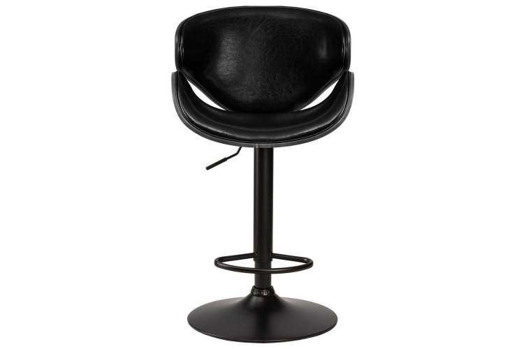 Стул барный DOBRIN KARTER BLACK, коричневый орех дерево (BWW), черный PU-5