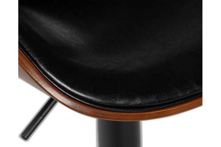 Стул барный DOBRIN KARTER BLACK, коричневый орех дерево (BWW), черный PU-6