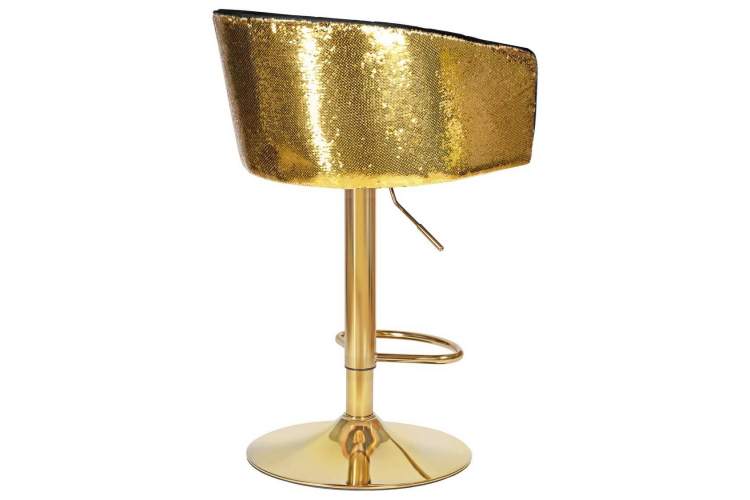 Стул барный DOBRIN DARCY GOLD SHINY, черный велюр с золотыми пайетками-3