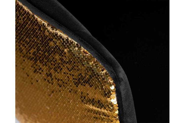 Стул барный DOBRIN DARCY GOLD SHINY, черный велюр с золотыми пайетками-6
