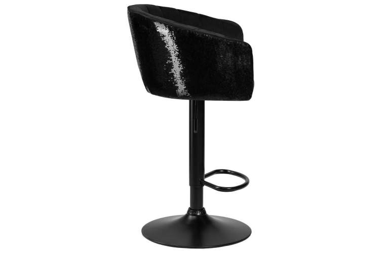 Стул барный DOBRIN DARCY BLACK SHINY, черный велюр с черно-золотыми пайетками-2
