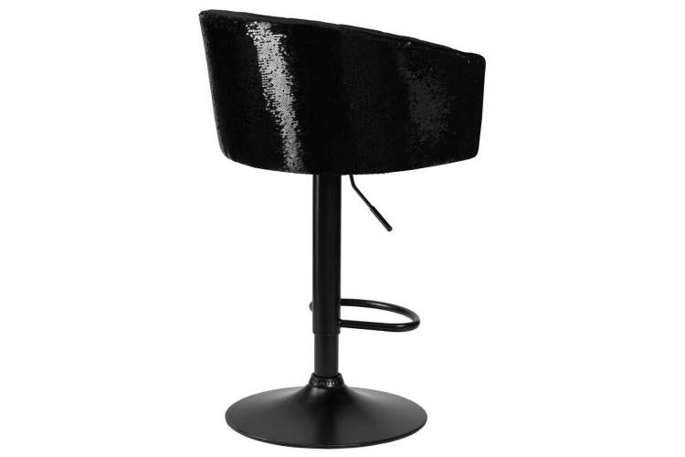 Стул барный DOBRIN DARCY BLACK SHINY, черный велюр с черно-золотыми пайетками-3